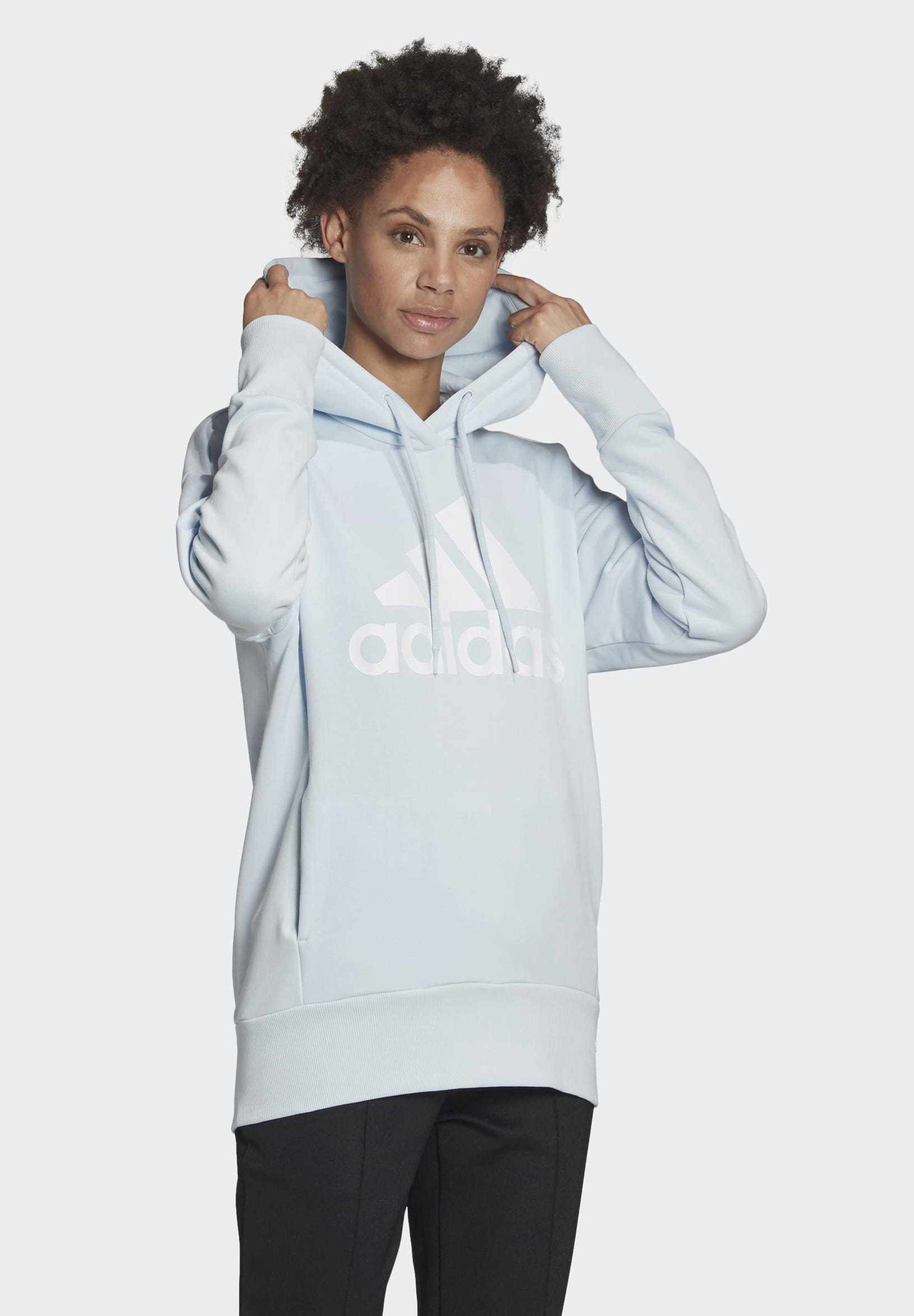 BADGE OF SPORT LONG HOODIE Luvtröja blue BADGE OF SPORT LONG HOODIE Luvtröja blue