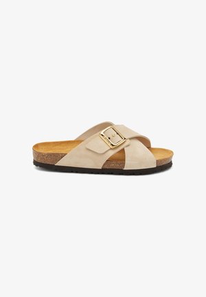 Frau Shoes CROSSOVER - Sandalias planas - beige