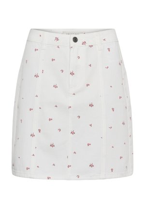 Kaffe, Jupe trapèze - white denim rose flower