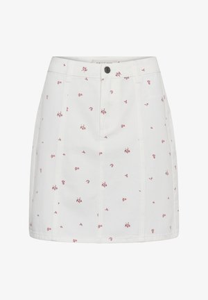 Kaffe, Jupe trapèze - white denim rose flower