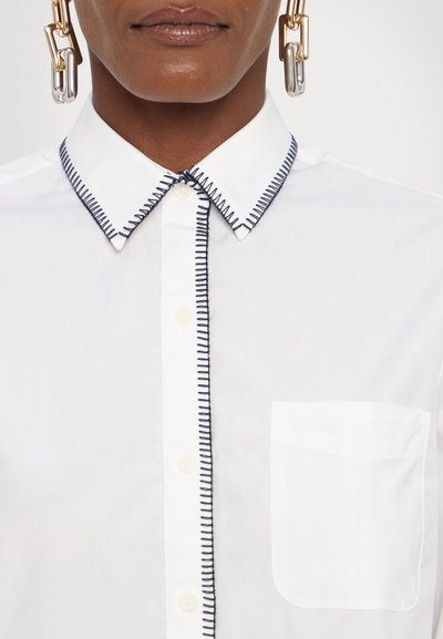 rag & bone MAXINE BLANKET STITCH SHIRT - Bluza z gumbi - white