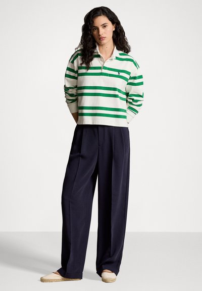 Polo Ralph Lauren RUGBY LONG SLEEVE - Μπλούζα με μακριά μανίκια - deckwash white/hillside green