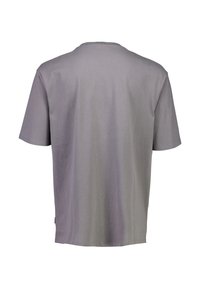 T-shirt en coton gris à manches courtes, à encolure arrondie et au design sobre. Présente une coupe décontractée et une texture lisse.