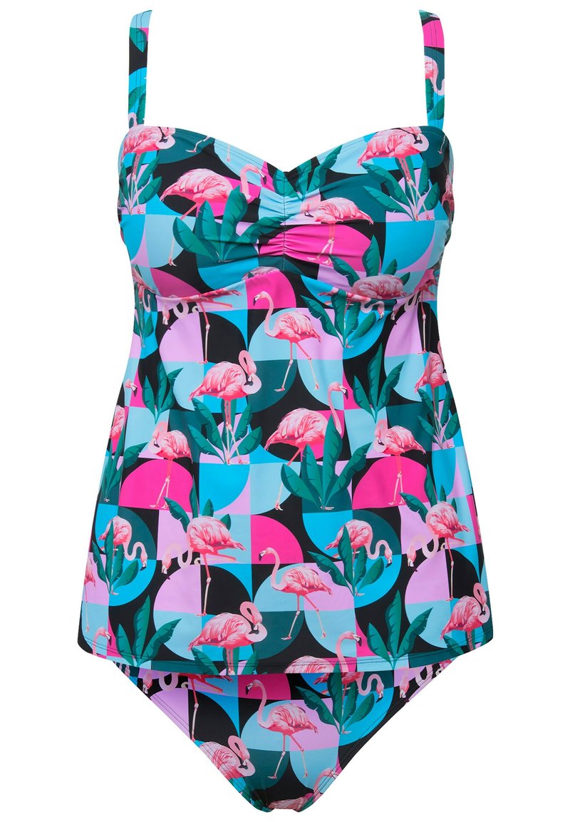 Ulla Popken Damen Tankini Set Enya - Hawaiian Chess Design In Übergrößen