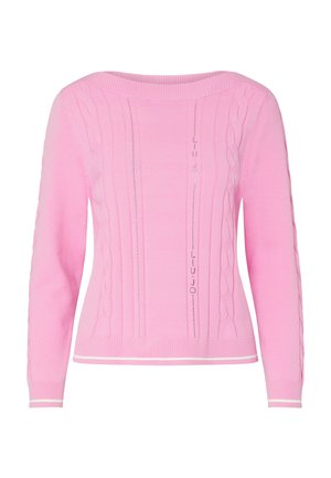 LIU JO, LIU JO SWEATER WITH CONTRAST TRIM - Πουλόβερ - pink