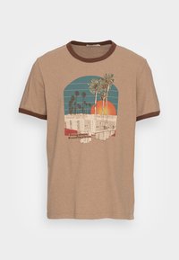 Nudie Jeans ROY - T-shirt estampada - brown melange