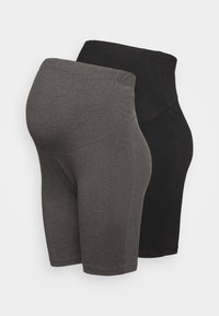 2 PACK - Tajice-hlače - black/ mottled dark grey