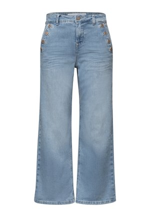 Street One Studio, CROPPED WIDE LEG JEANS MIT KNOPFDETAIL - Wide Leg - light blue soft washed