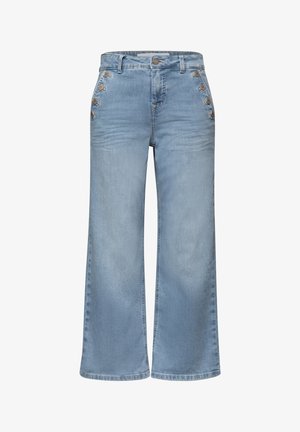 Street One Studio, CROPPED WIDE LEG JEANS MIT KNOPFDETAIL - Wide Leg - light blue soft washed
