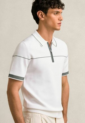 Reiss REGULAR FIT - BRADFORD HALF TIPPED - Bluză polo - white/green