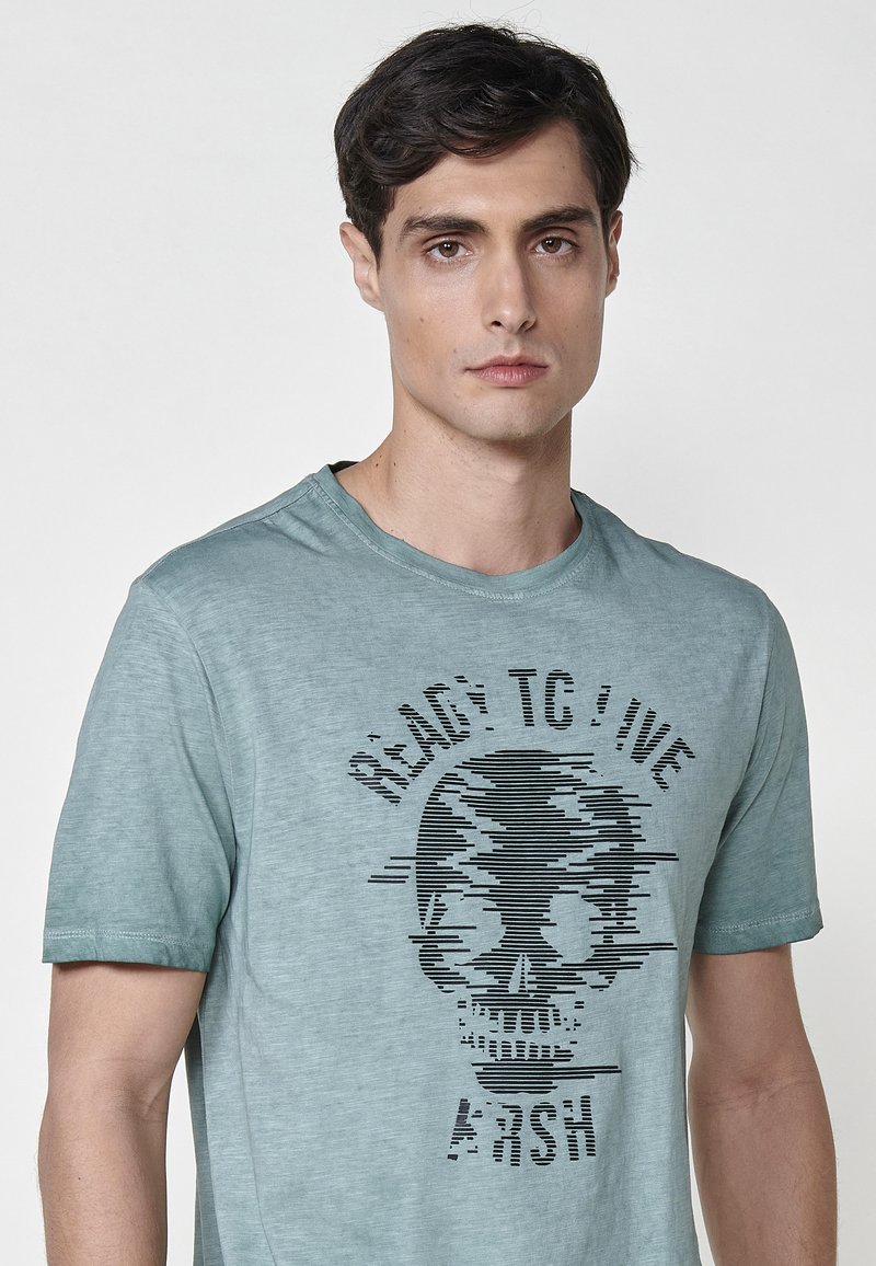 Koroshi T-shirt à manches courtes en coton avec imprimé à Koroshi T-shirt à manches courtes en coton avec imprimé à