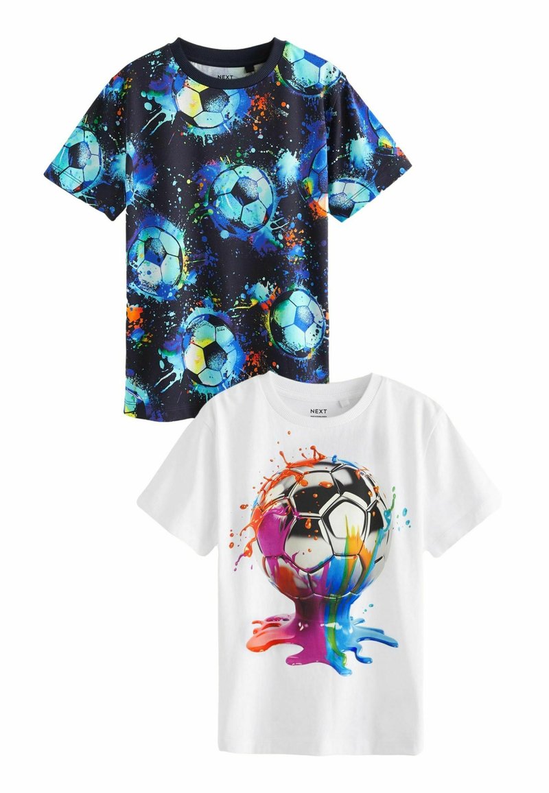Next GRAPHIC SHORT SLEEVE 2 PACK STANDARD - Triko s potiskem - blue football