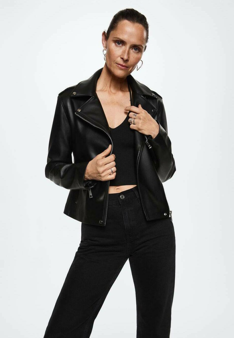 Mango LIZ - Faux leather jacket - noir 