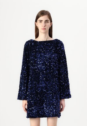 LAILA SEQUIN BOW - Cocktailklänning - midnight blue