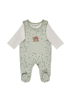 Sterntaler, STRAMPLER SET BÄR UND KONFETTI UNISEX - Body - pudergrün