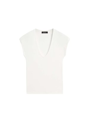Massimo Dutti, V-NECK T-SHIRT - T-shirt basique - white