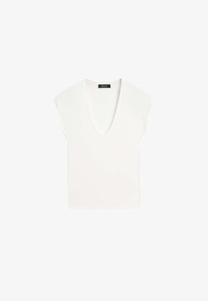 Massimo Dutti, V-NECK T-SHIRT - T-shirt basique - white