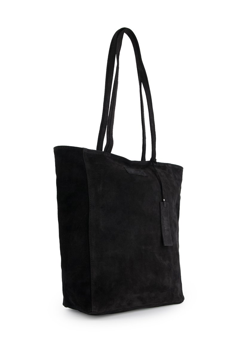 Tote Bag Tasche Schwarz Wildleder Beutel Shopper Tasche Leder