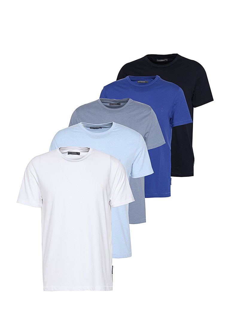 French Connection T-shirt basic gemêleerd donkerblauw French Connection T-shirt basic gemêleerd donkerblauw