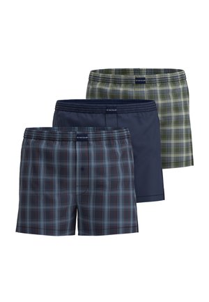 3ER PACK - Boxershorts - blau-dunkel-karo