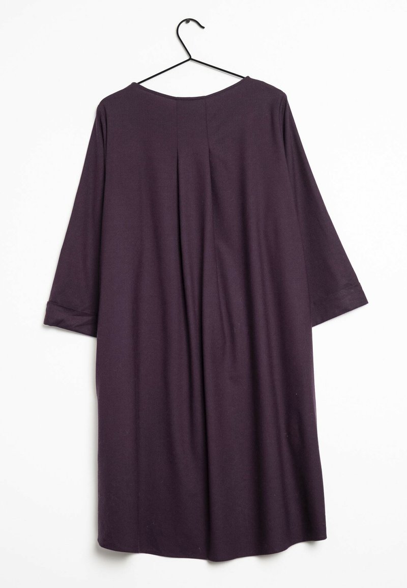 cos purple sweater dress SHAWL-COLLAR WOOL WRAP DRESS - PURPLE