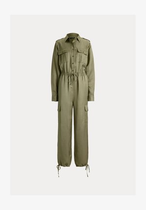 Lauren Ralph Lauren, SHANTUNG CARGO JUMPSUIT - Jumpsuit - light agave