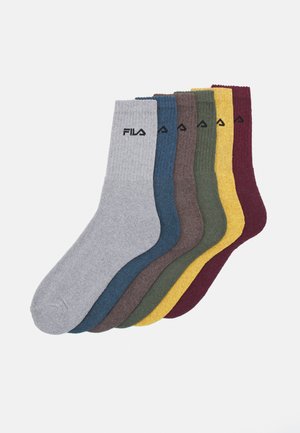 TENNIS SOCKS UNISEX 6 PACK - Zeķes - ash grey, blue pine, latte, sacramento, mustard, claret