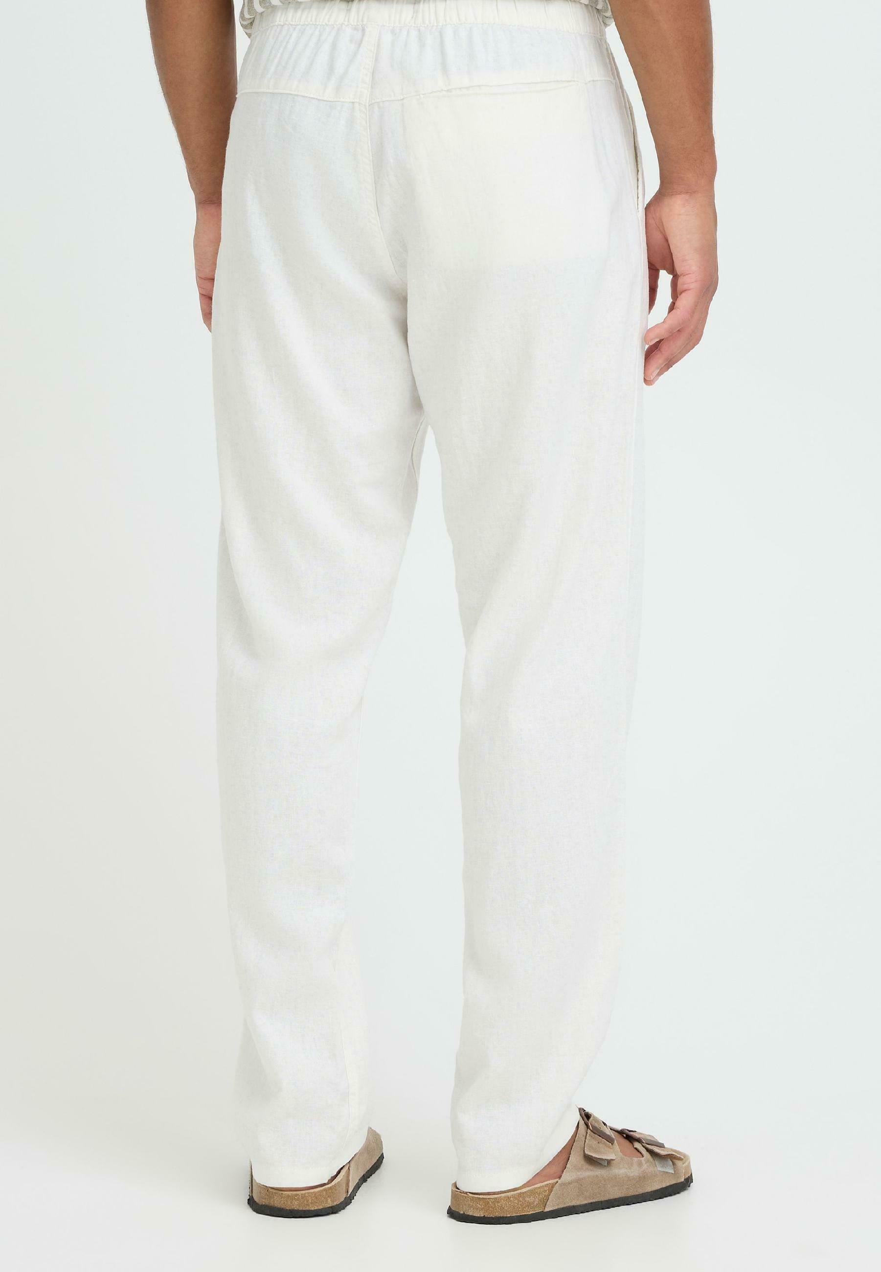 Blend BHLIKAS LINEN MIX - Trousers - snow white/white - Zalando.co.uk