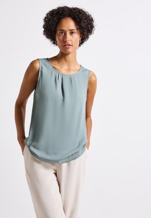 MIT RAFFUNG - Blouse - blau