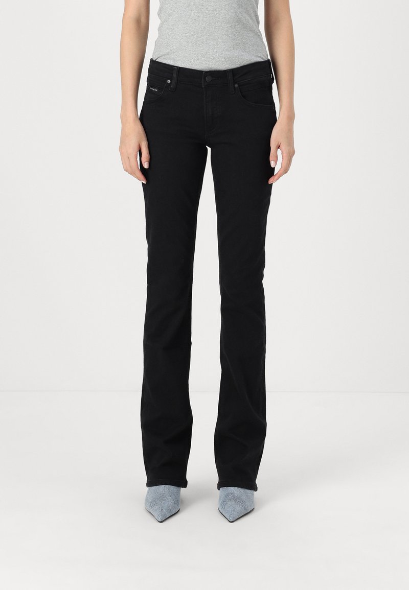 Marc O'Polo DENIM TROUSERS MID WAIST FLARED - Platėjantys džinsai - black