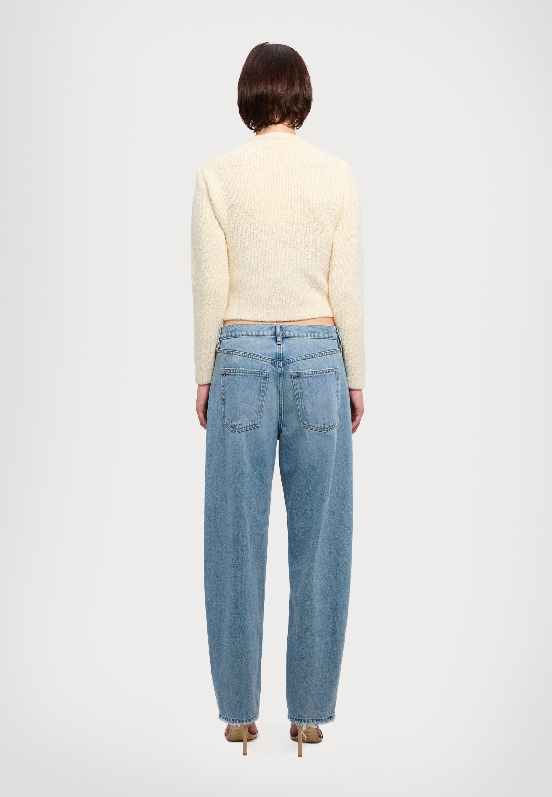 FRAME DOUBLE POCKET CROPPED CARDIGAN - Cardigan - cream/off-white