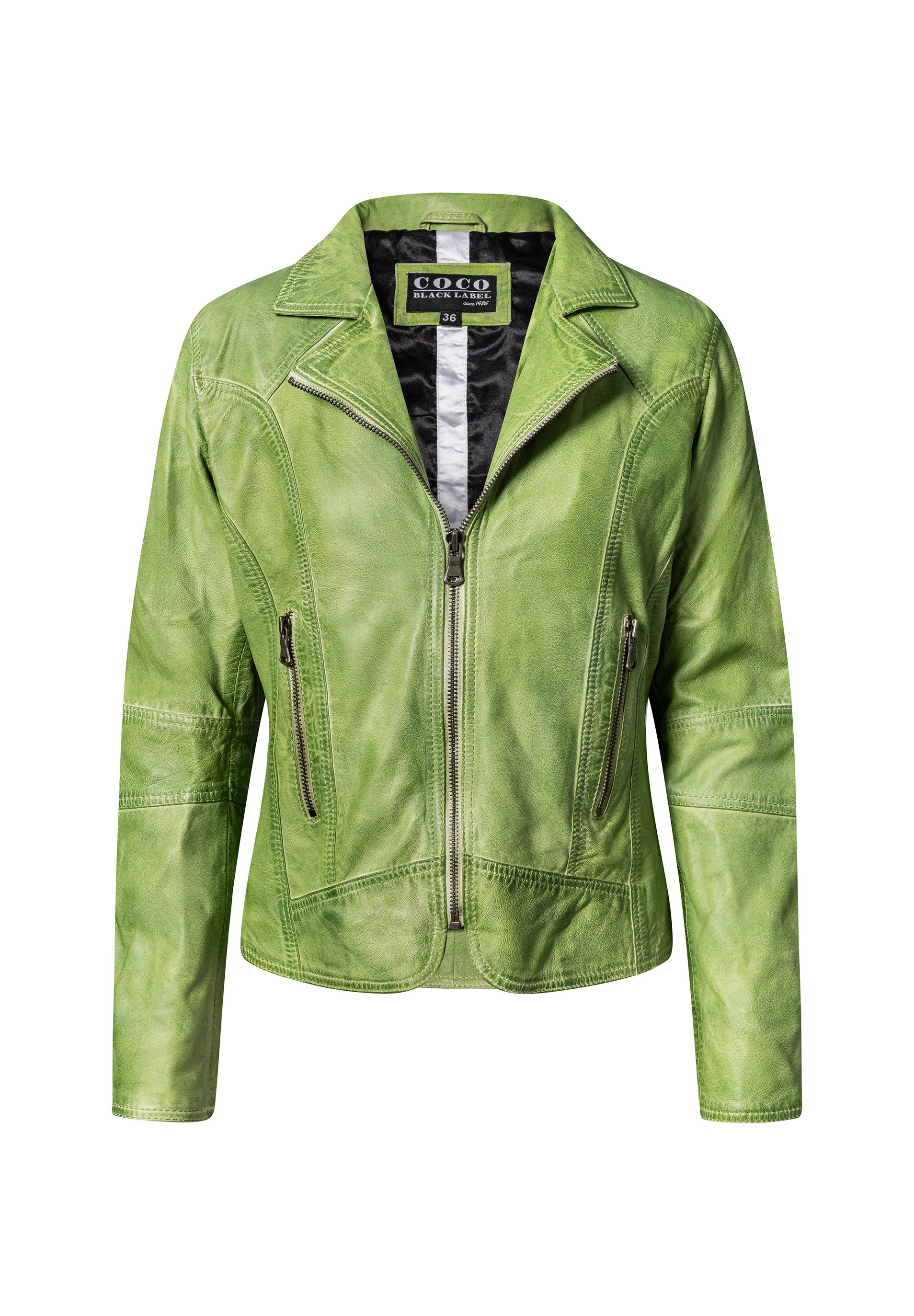 NO N4ME Lederjacke grün Zalando