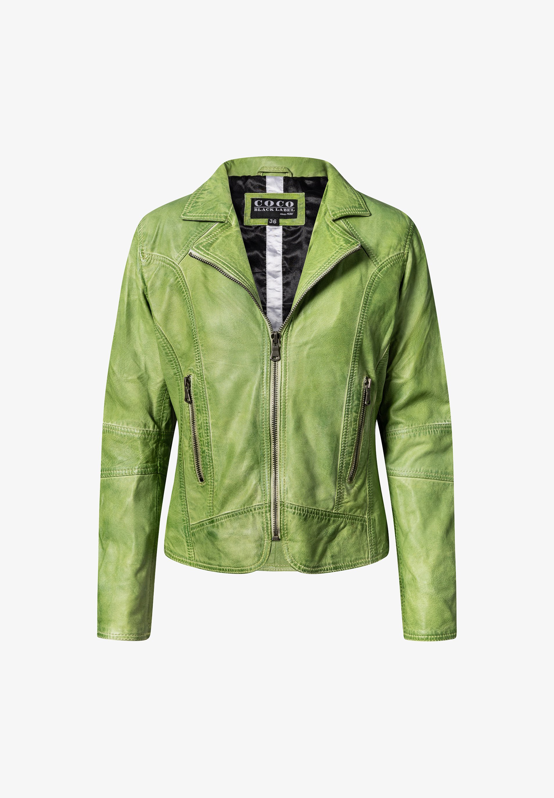 NO N4ME Lederjacke grün Zalando1