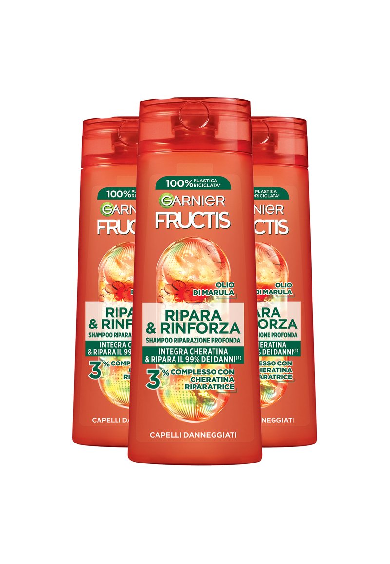 Garnier - GARNIER SHAMPOO RIPARA&RINFORZA PER CAPELLI DANNEGGIATI - 3 PACK - Shampoo - trasparente, Ingrandire
