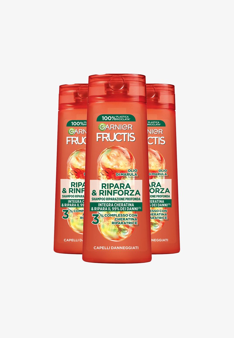 Garnier - GARNIER SHAMPOO RIPARA&RINFORZA PER CAPELLI DANNEGGIATI - 3 PACK - Shampoo - trasparente, Ingrandire