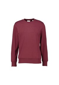 GANT EMBOSSED C-NECK  - Felpa - wine red