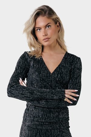 Langærmet T-shirt - metallic silver