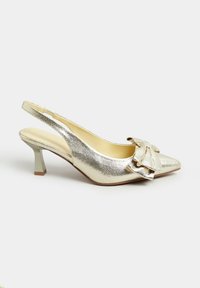 Yours Clothing EXTRA WIDE FIT BOW FRONT KITTEN HEELS - Decolleté - gold