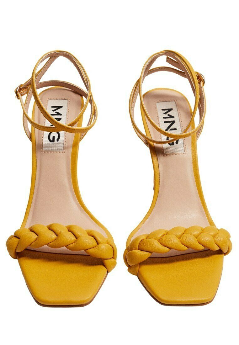 mustard yellow heeled sandals