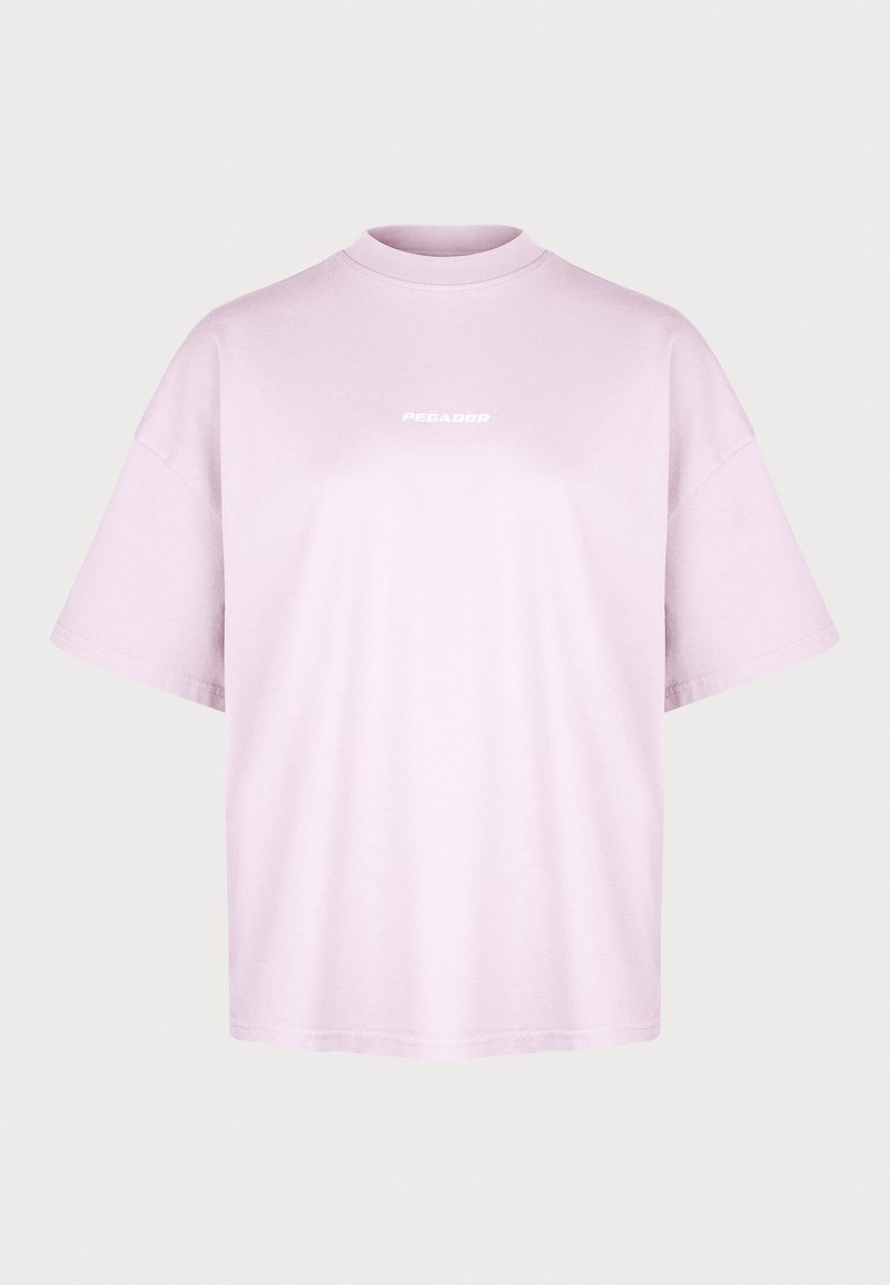 Pegador ARENDAL LOGO HEAVY OVERSIZED TEE - Printtipaita - washed bubblegum/white