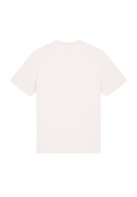 Kurzärmliges T-Shirt aus weichem, kreidefarbenem Baumwollstoff. Mit klassischem Rundhalsausschnitt und einem schlichten Rücken ohne Grafiken oder Akzente.