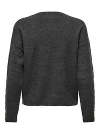 ONLY STRUKTURIERTER - Strickpullover - dark grey melange