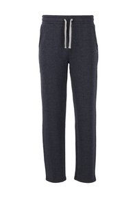 Mörkgrå sweatpants i mjukt material, med resårmidja och grå dragkedjor samt två sidofickor.