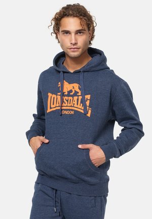 Lonsdale NORMALE PASSFORM GLEDFIELD - Jersey con capucha - marl navy/orange