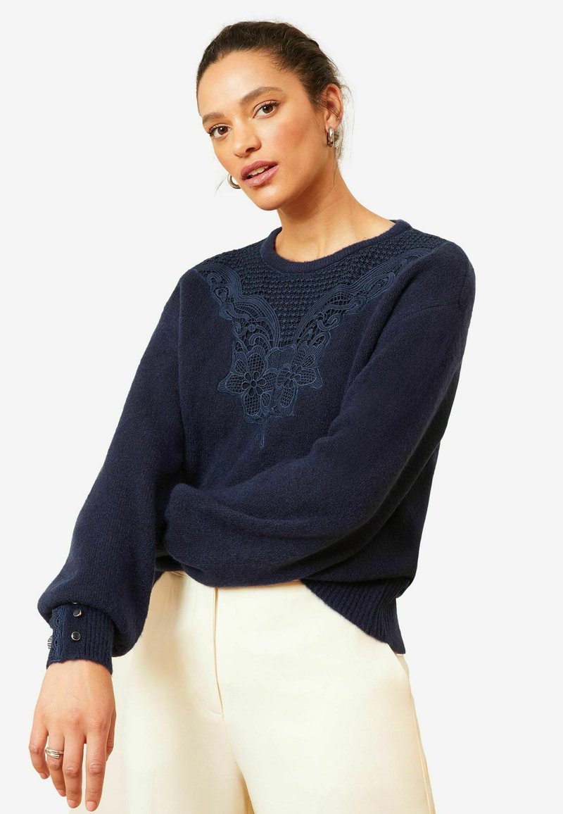 Love & Roses CREW NECK - REGULAR FIT - Pulover - navy blue