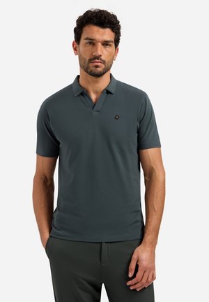 BASIC WITH V-NECK - Polo - dark steel