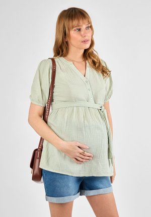 JoJo Maman Bébé SHORT SLEEVE TEXTURED - Blouse - green