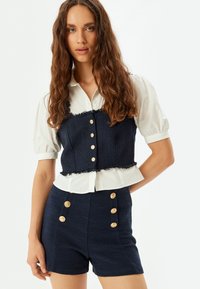 Koton CROP - Blouse - dark blue