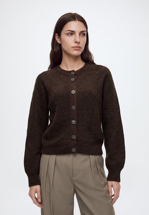 YAS, YASJOHI LS WOOL BLEND CARDIGAN S. NOOS - Жилетка - coffee bean