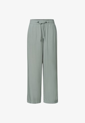 Street One, HIGH WAIST WIDE LEG HOSE IM LOOSE FIT - Pantalon classique - dark mint green